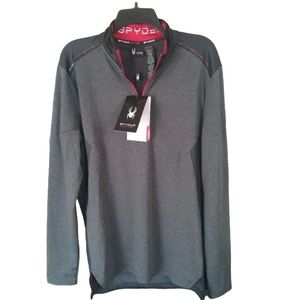 Spyder Activewear Performance Athletic Quarter Zip Pullover Gray Men’s Size S